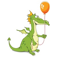 a dragon with a balloon