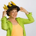 Charlotte Diamond in her Banana Hat