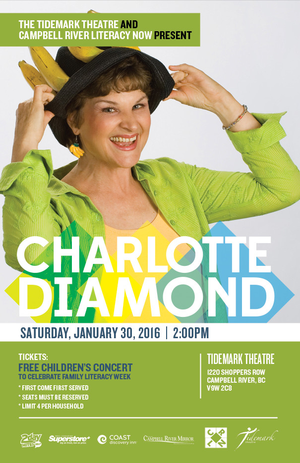 The Tidemark Theatre and Campbell River Literacy Now Present Charlotte Diamond in Concert!