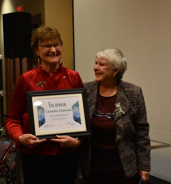 Charlotte receives an award at the BCMEA